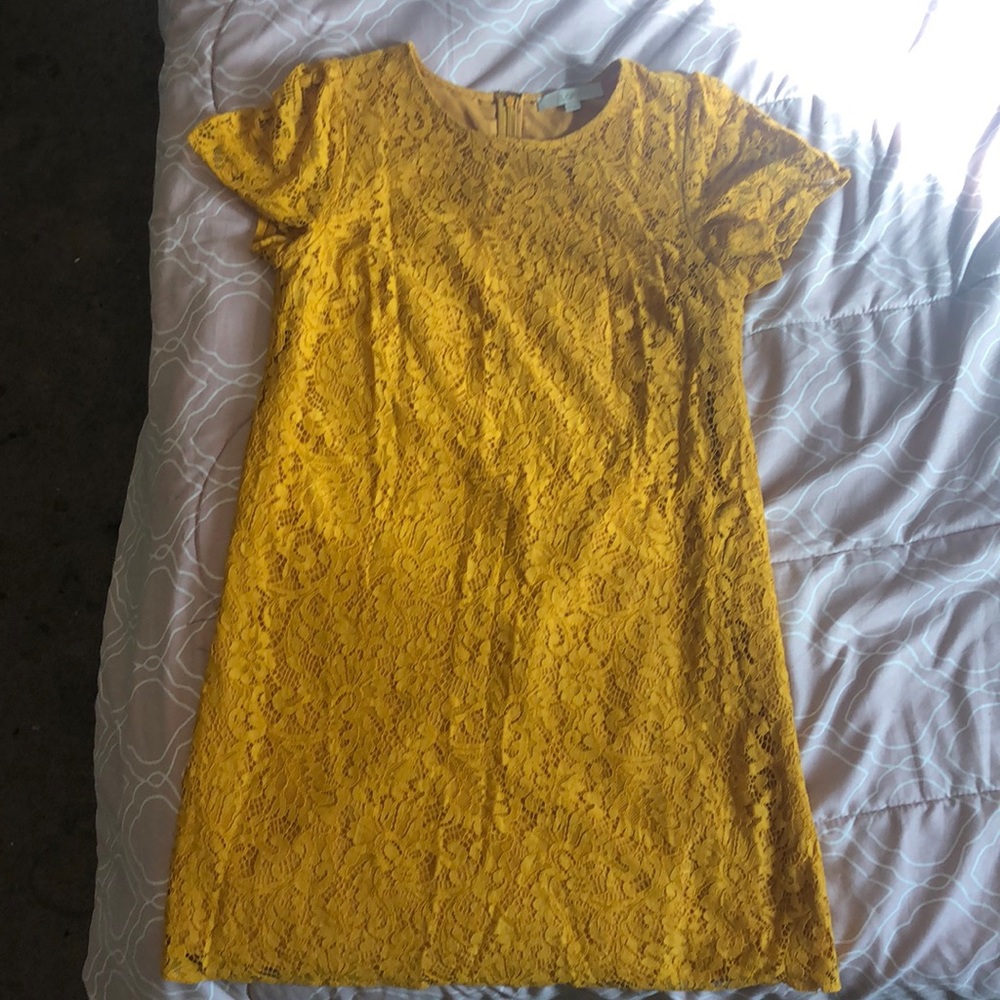 LOFT- Mustard Yellow Dress